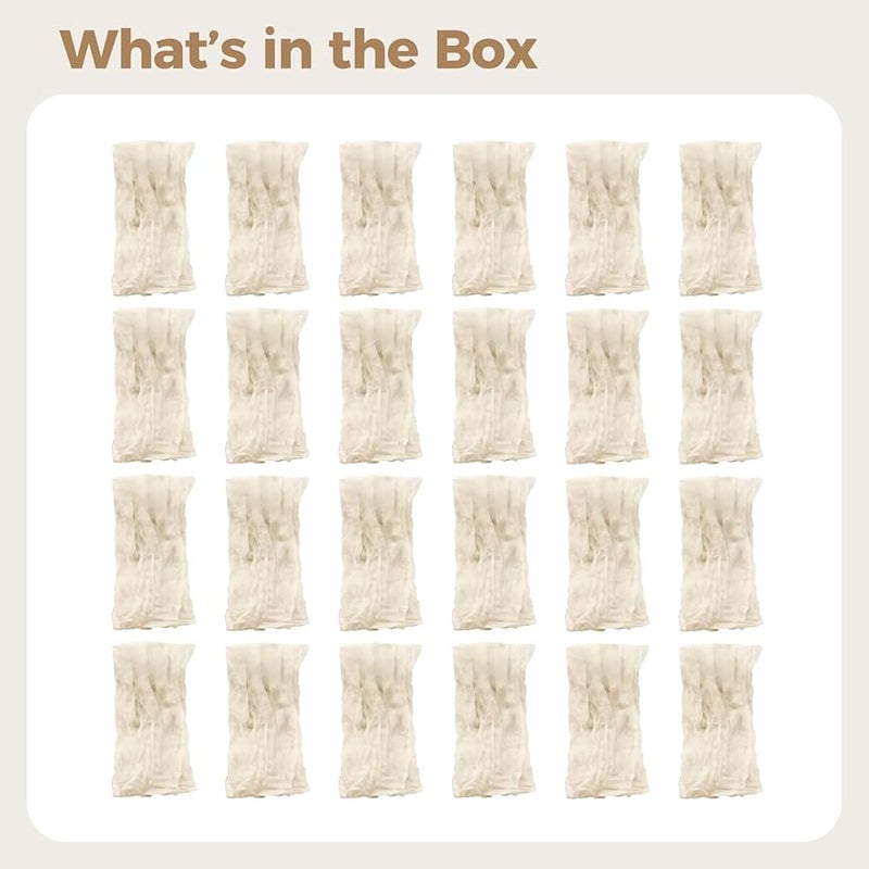 مجموعة مناديل الشاش البوليستر البوهو من 24 قطعة، ناعمة ومجعدة مقاس 19.7 × 19.7 بوصة لحفلات العشاء - Image 4